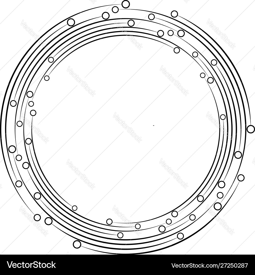 Plexus wire-frame radial circles with nodes Vector Image