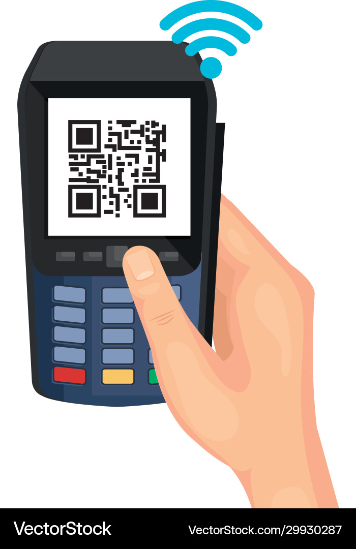 Qr code inside dataphone design vector image