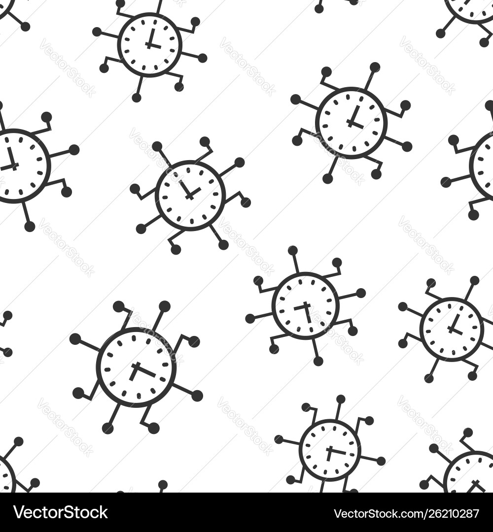 Real time icon seamless pattern background clock Real time icon seamless pattern background clock vector image
