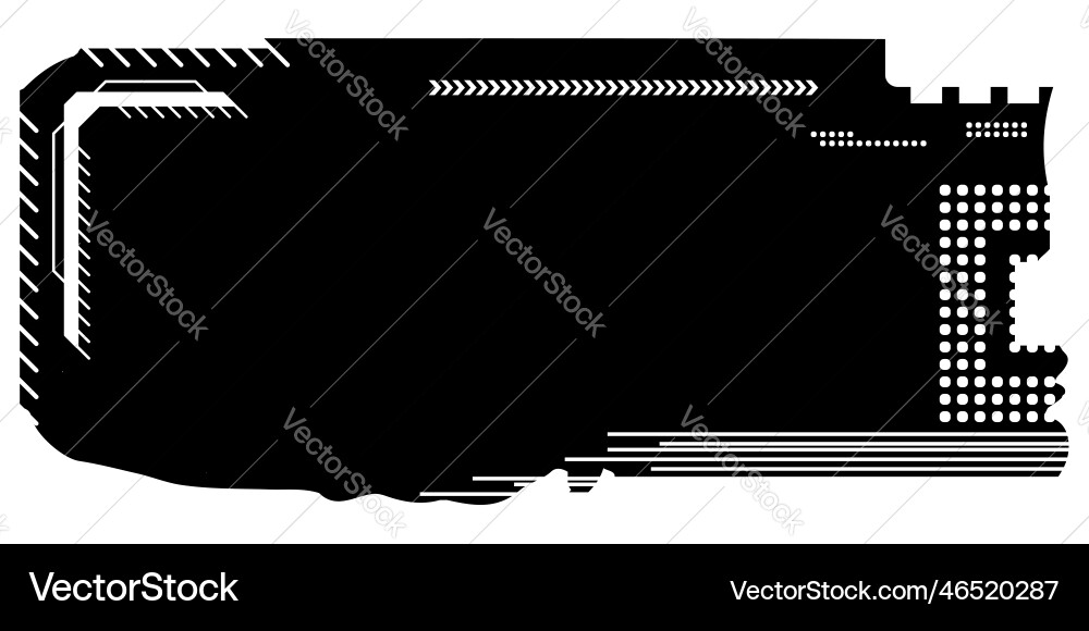 Rectangular design clipart in tech style isolated vector image