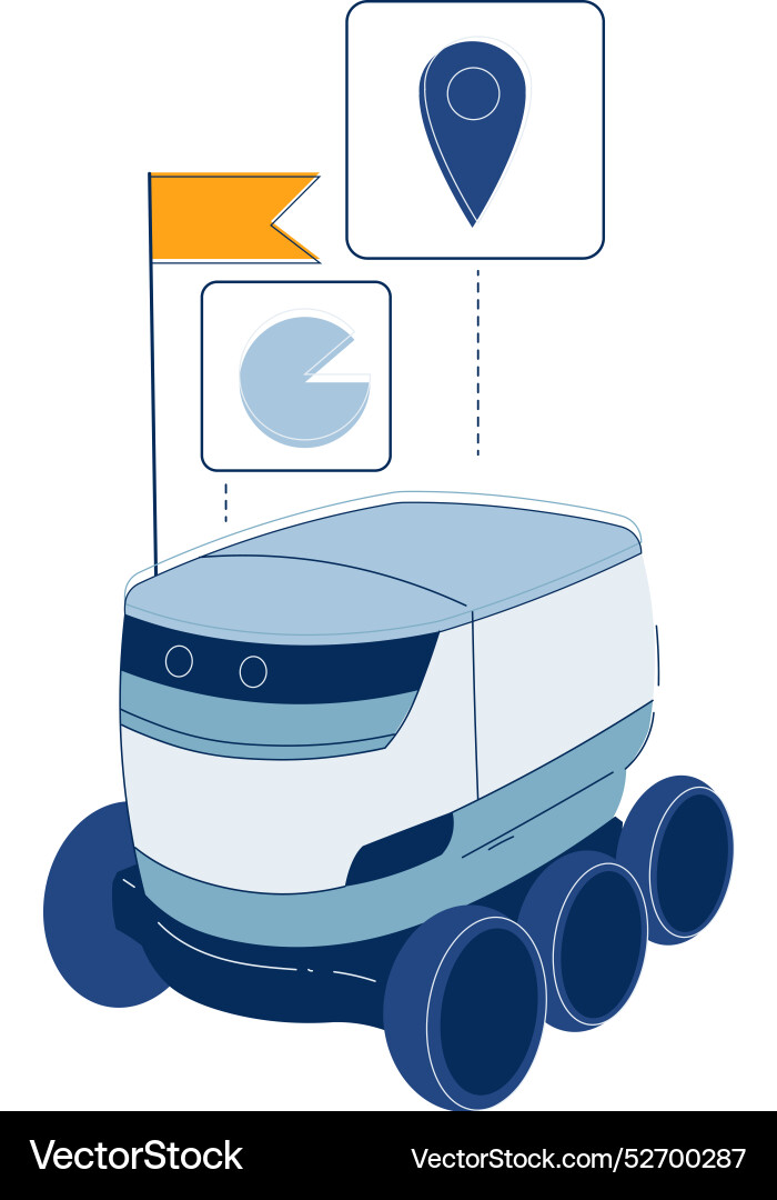 Robot online delivery service with automatic Vector Image