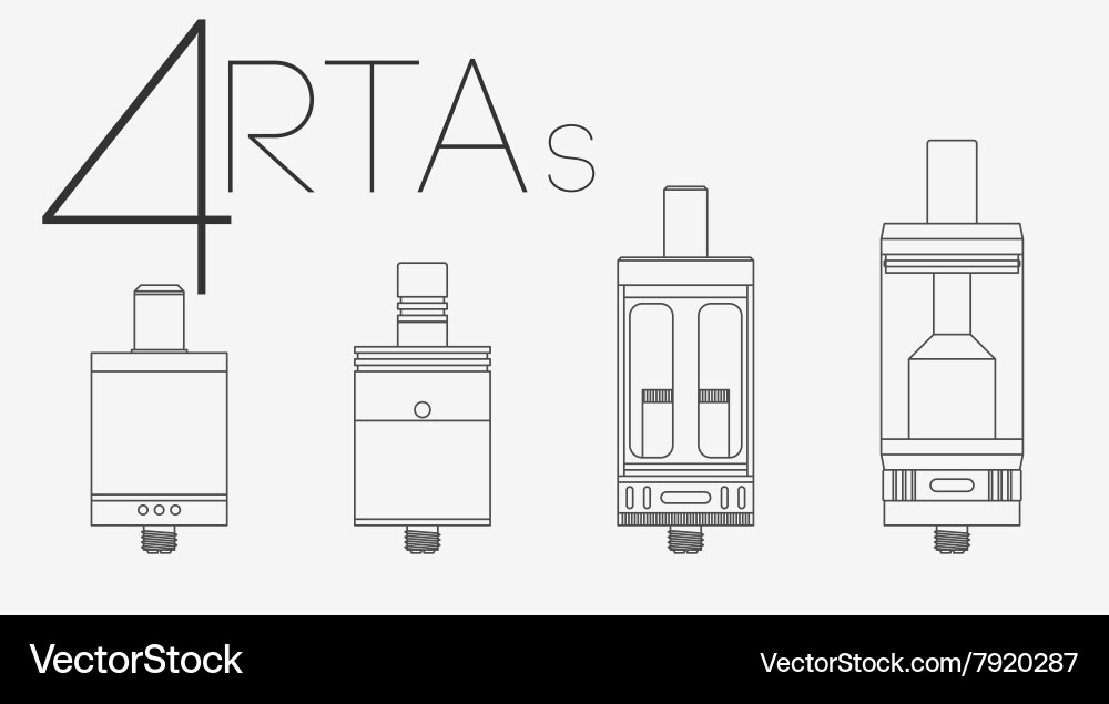 RTAs and RTA Clearomizer Set vector image