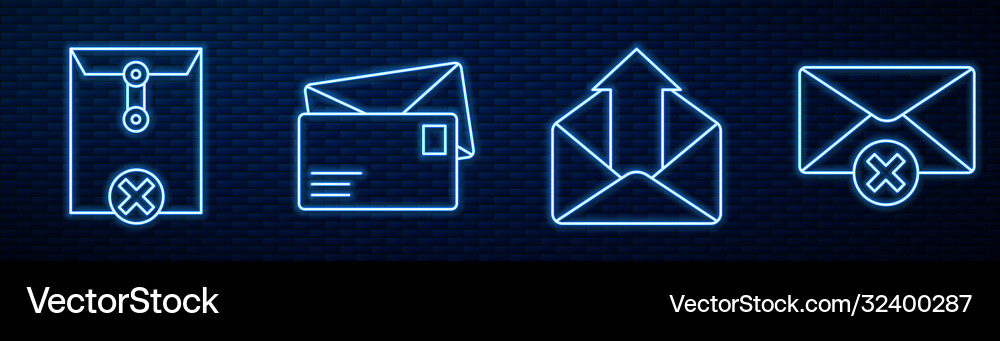 Set line outgoing mail delete envelope Set line outgoing mail delete envelope vector image