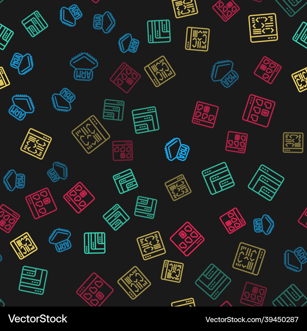 Set line processor software and browser files vector image