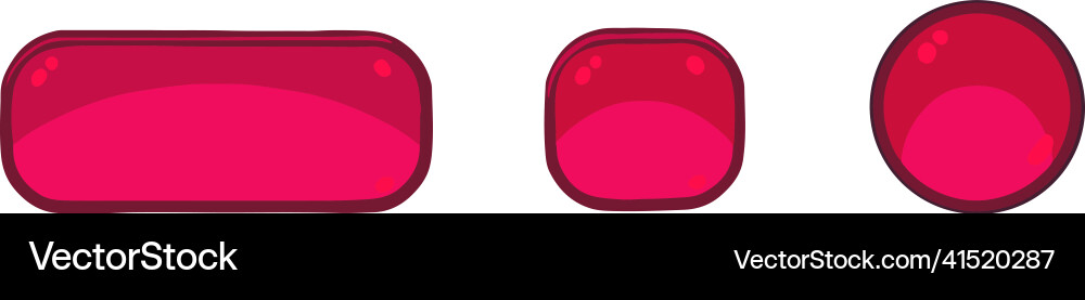 Set of different pink button for game or website Set of different pink button for game or website vector image