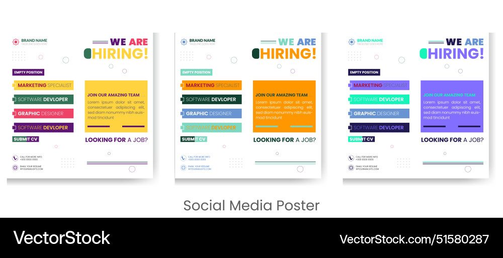 We are hiring job vacancy social media post We are hiring job vacancy social media post vector image