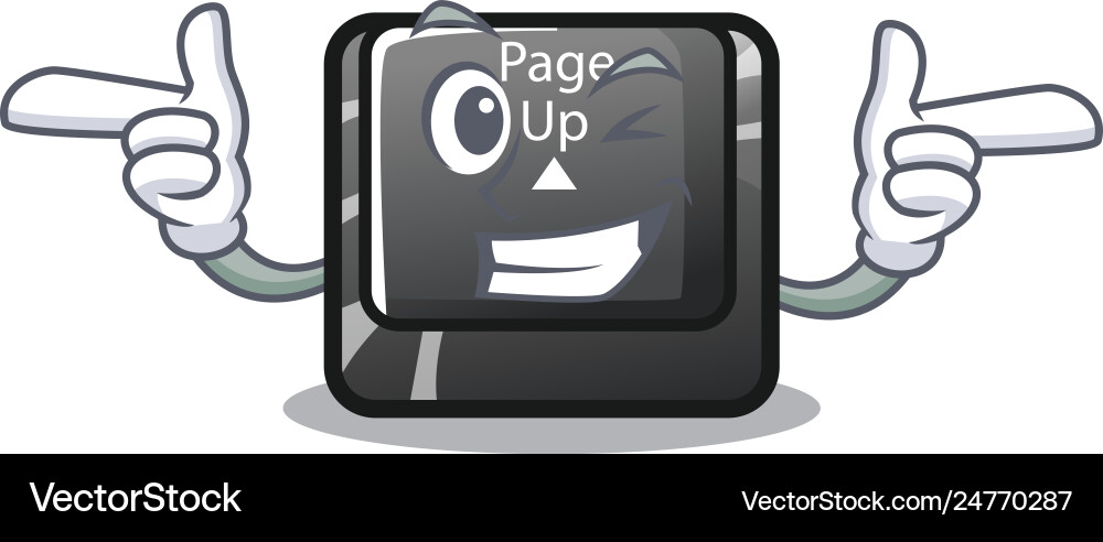 Wink button page up isolated with character vector image