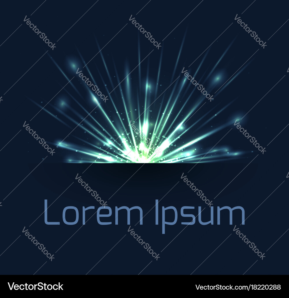 Abstract rays light from point with place vector image