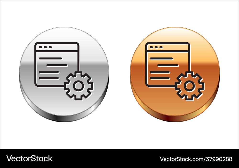 Black line computer api interface icon isolated Black line computer api interface icon isolated vector image
