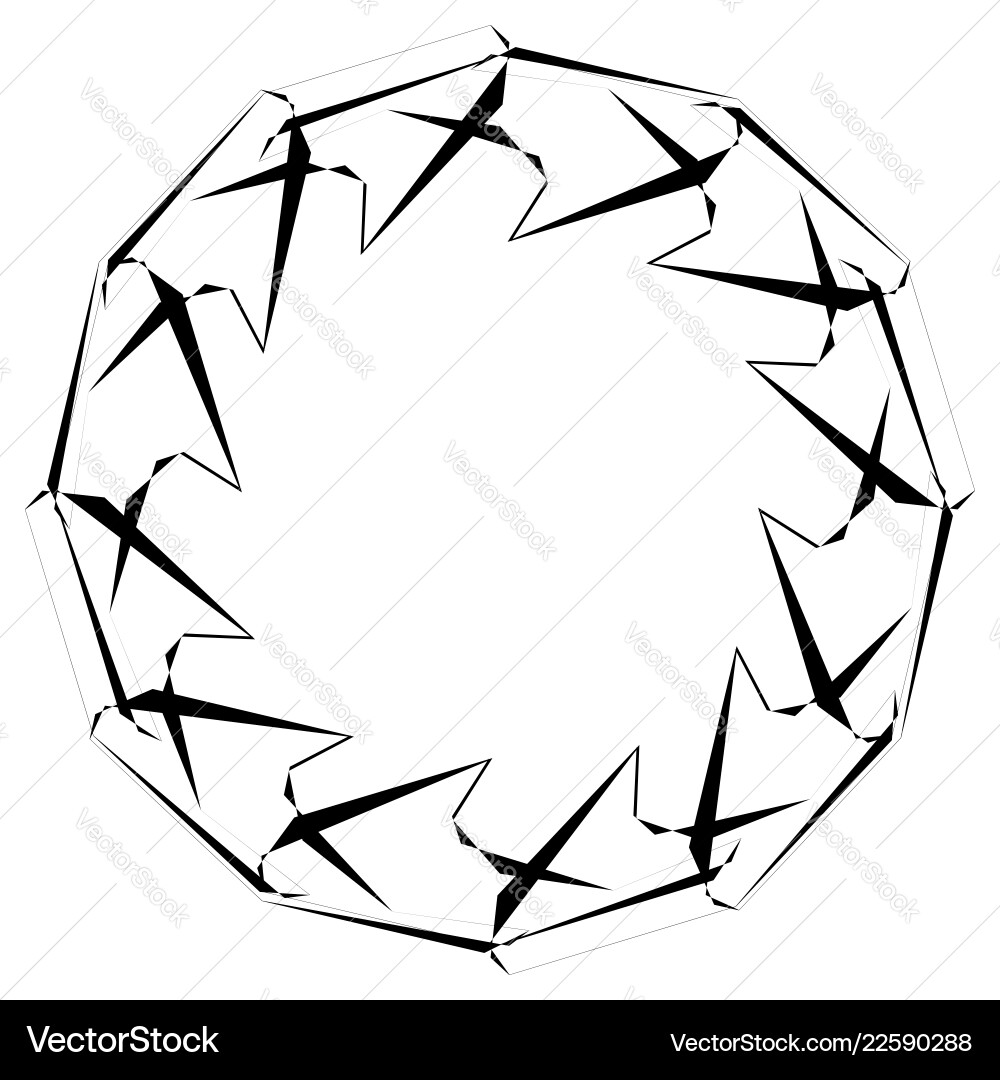 Circular geometric element rotating shapes forms Vector Image