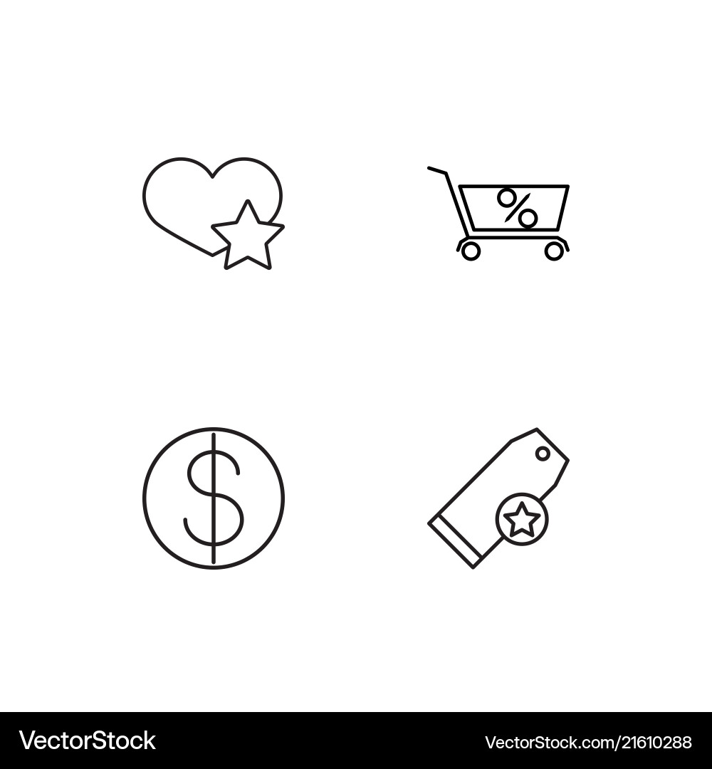 Commerce linear icons set simple outline vector image