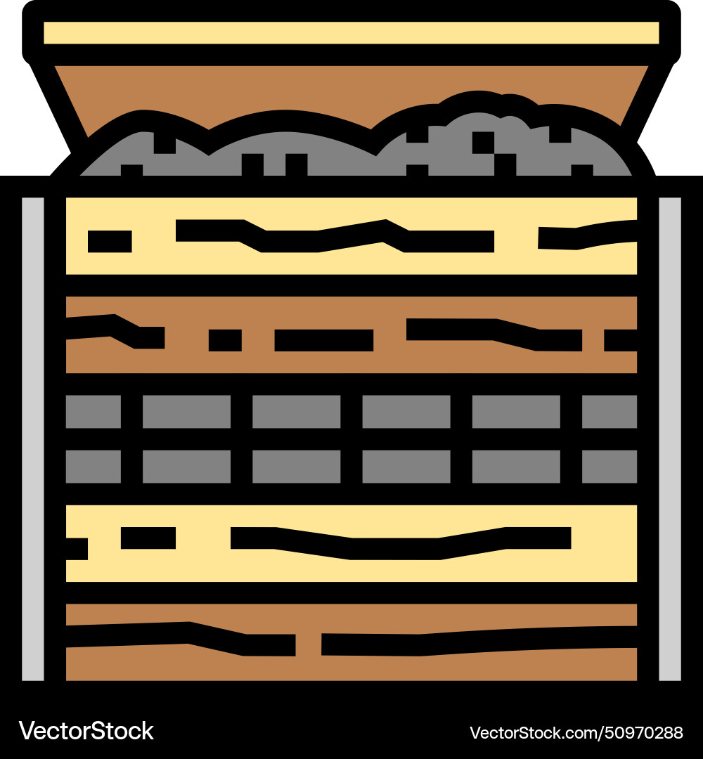 Composting waste sorting color icon Vector Image