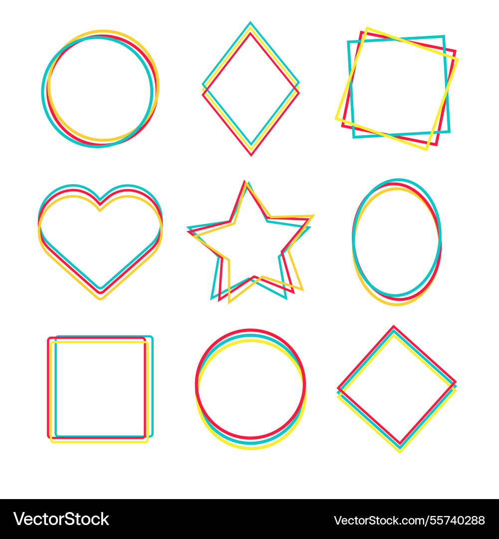 Frame collection with lineal style Vector Image