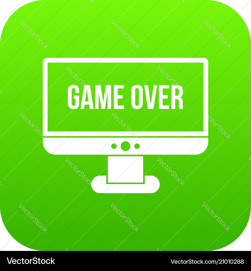 Game over icon digital green Game over icon digital green vector image
