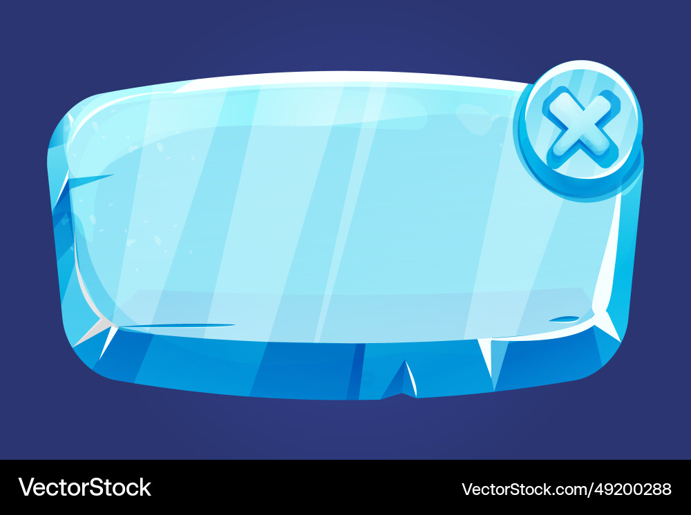 Ice button frozen frame level menu in cartoon Ice button frozen frame level menu in cartoon vector image