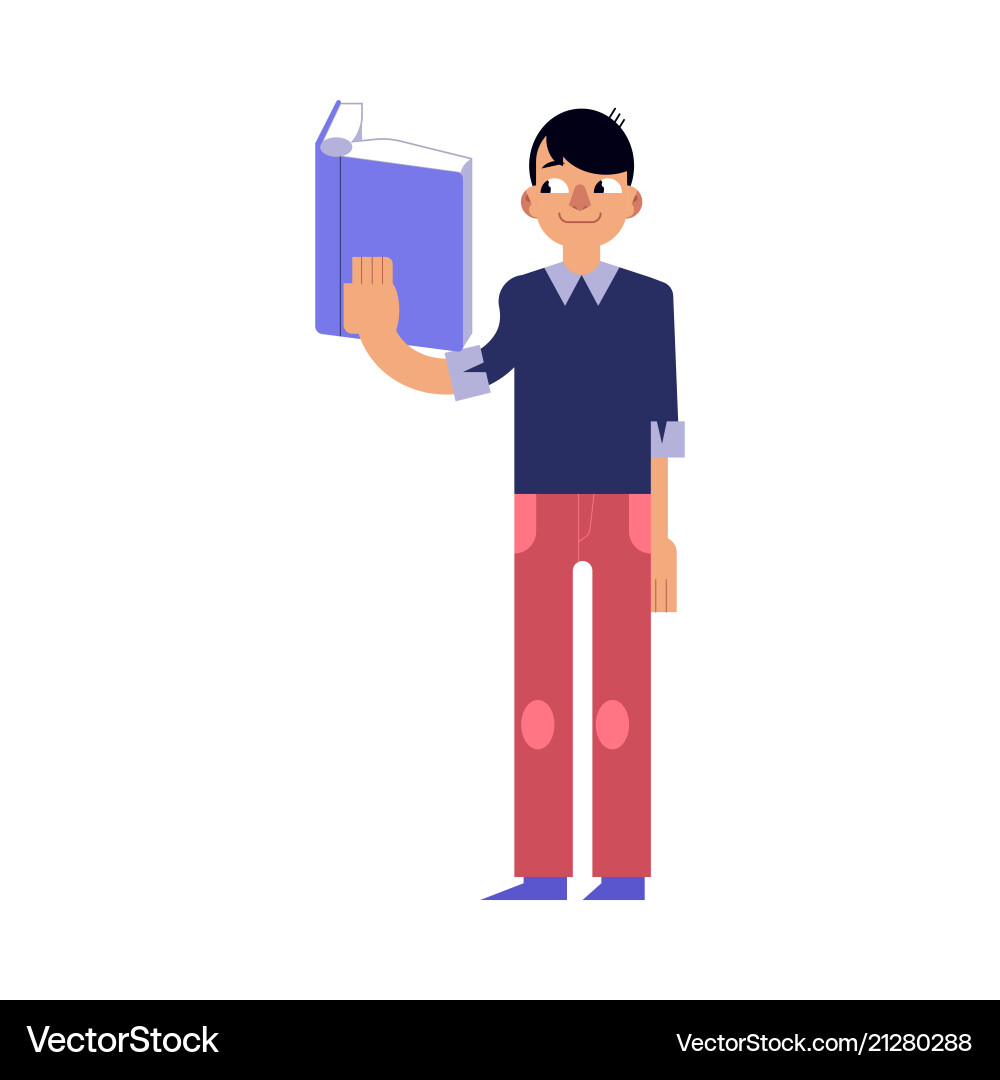 Junge Mann studieren mit Lesebuch isoliert Junge Mann studieren mit Lesebuch isoliert vektorbild