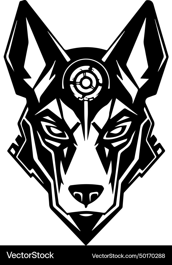 Modern strict logo template of abstract dog wolf Modern strict logo template of abstract dog wolf vector image