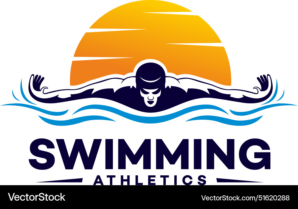 Modern swimming sport logo template design Modern swimming sport logo template design vector image