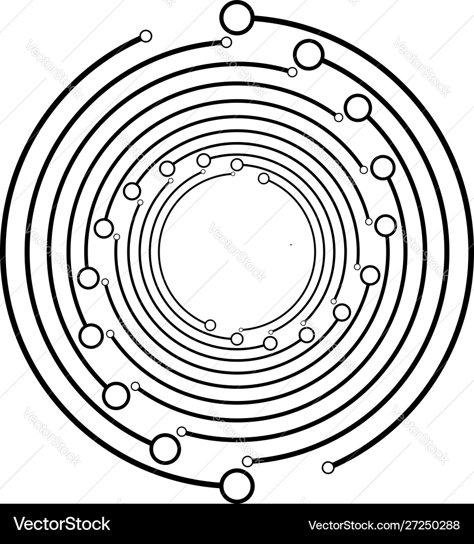 Plexus wire-frame radial circles with nodes Plexus wire-frame radial circles with nodes Vector Image