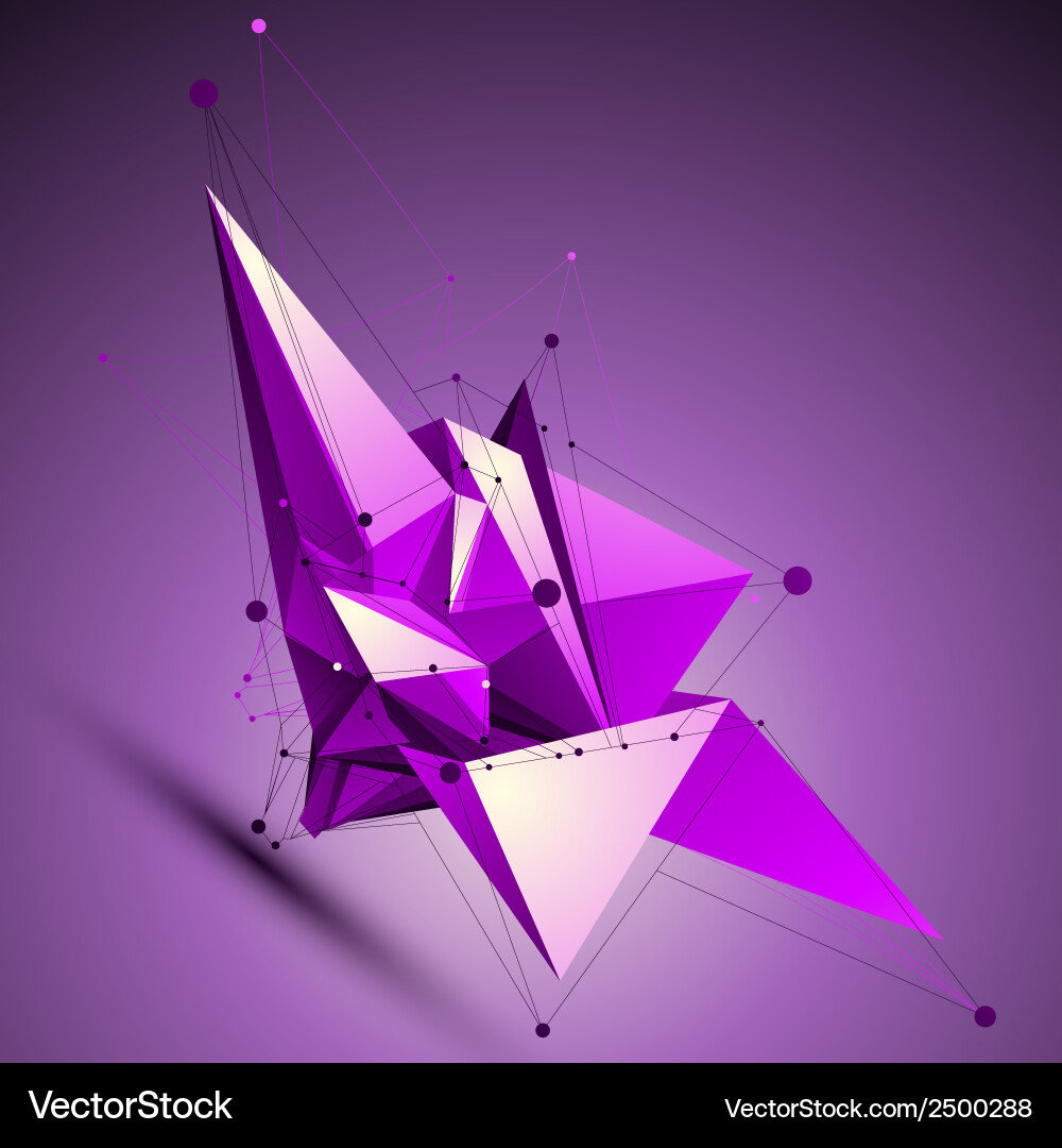 Purple Spatial Polygon Network Vector Image