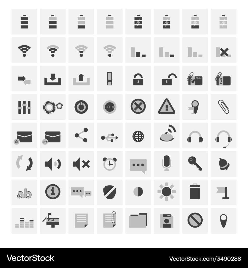 Set system notifications vector image