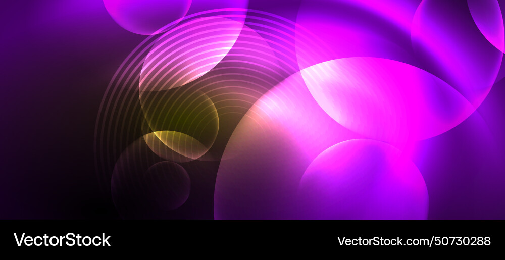 Techno concept with neon circles geometric design Vector Image