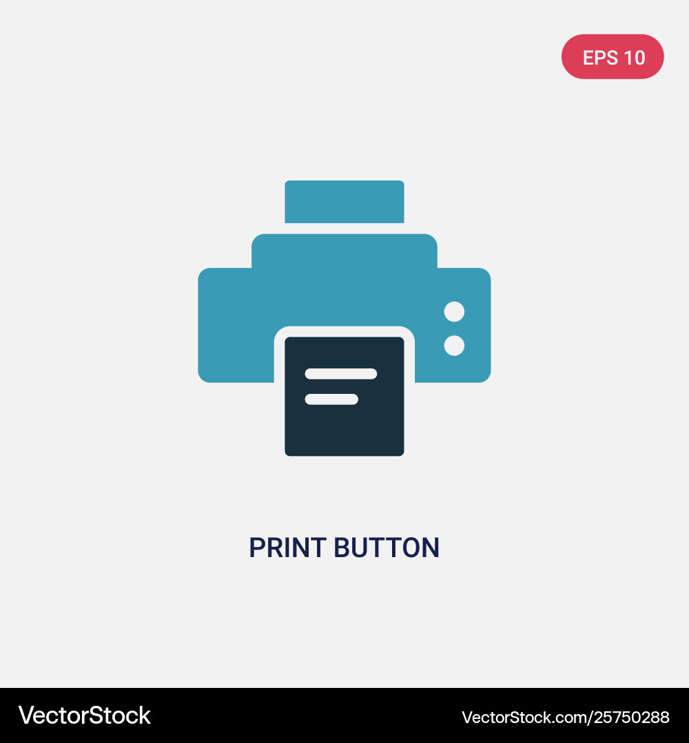 Two color print button icon from tools Two color print button icon from tools vector image