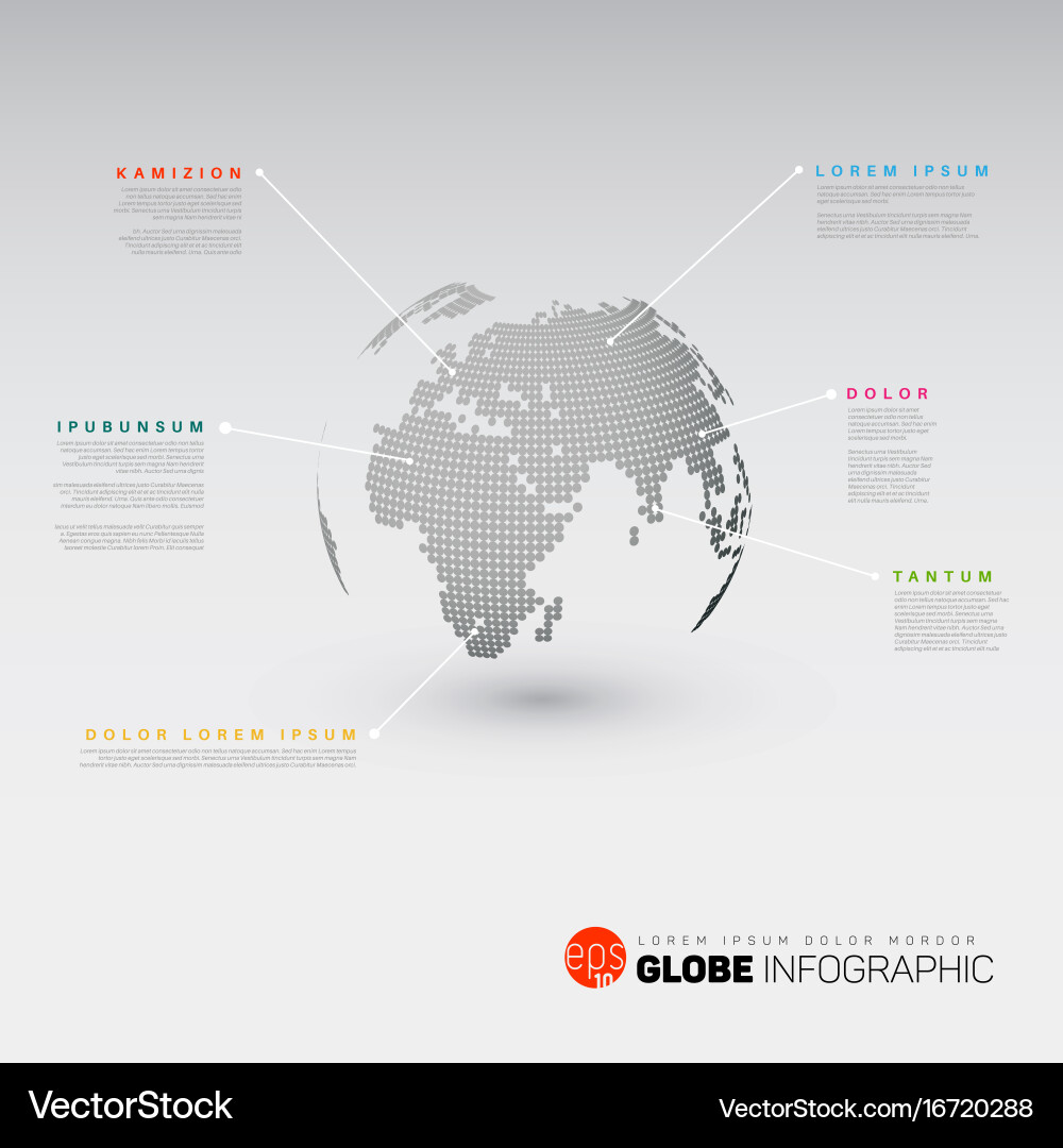 World map globe with pointer marks Vector Image
