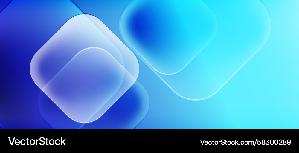 Abstract blue shapes overlap creating soft Vector Image