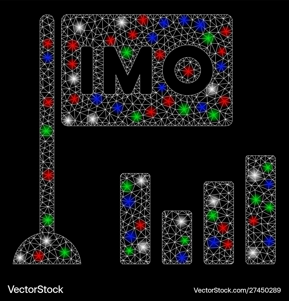 Bright mesh wire frame imo bar chart with flash Vector Image