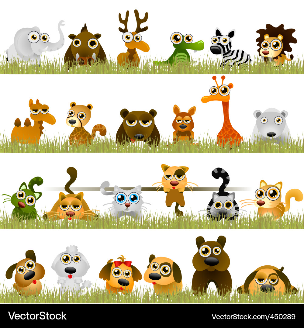 Cartoon Animal Collection Vector Image