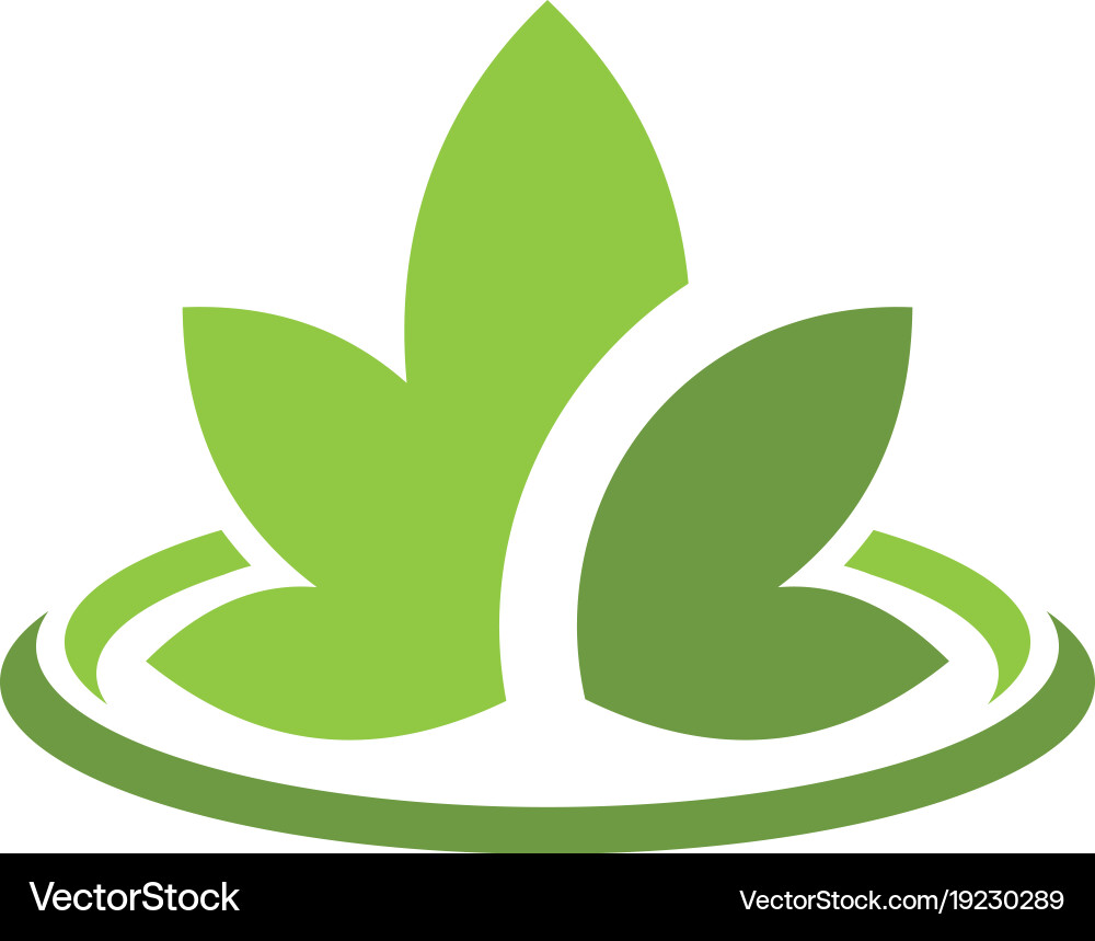 Circle leaf eco logo Royalty Free Vector Image