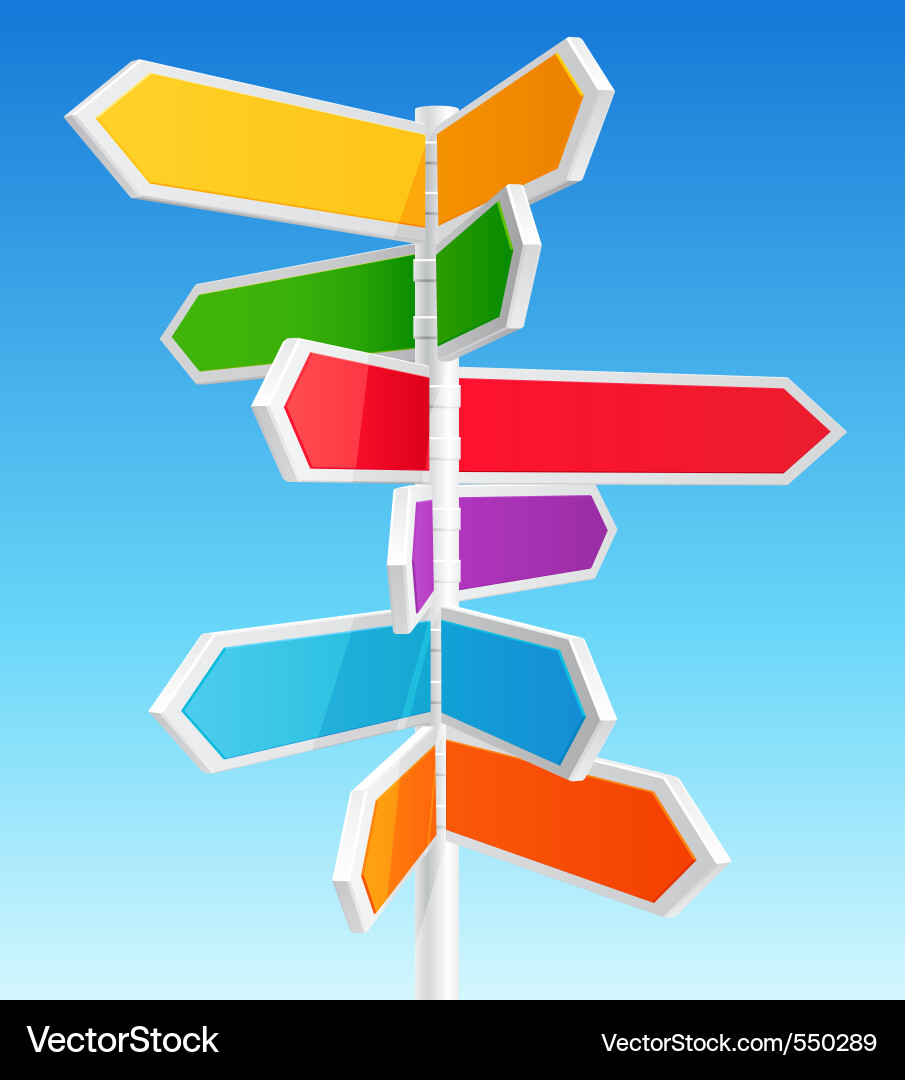 Directional Road Signs Vector Image