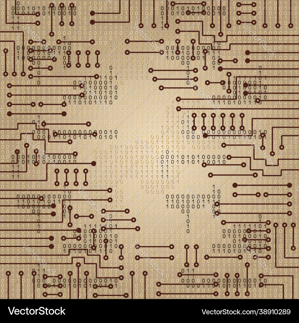 Electronic circuit and binary code Electronic circuit and binary code vector image