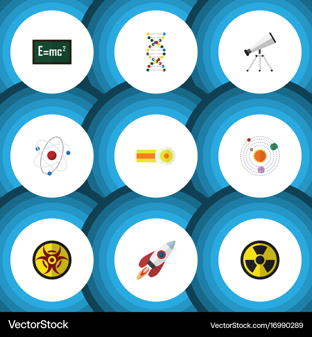 Flat icon knowledge set of scope theory vector image