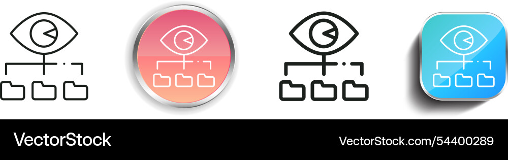 Folder icon thin linear regular and button style Folder icon thin linear regular and button style vector image