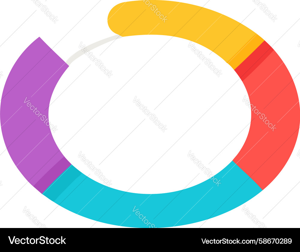 Gradient circular segmented flow diagram design Vector Image
