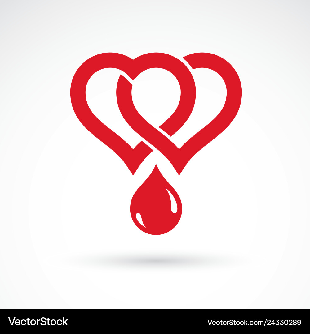 Heart shape and drops of blood cardiovascular Heart shape and drops of blood cardiovascular vector image