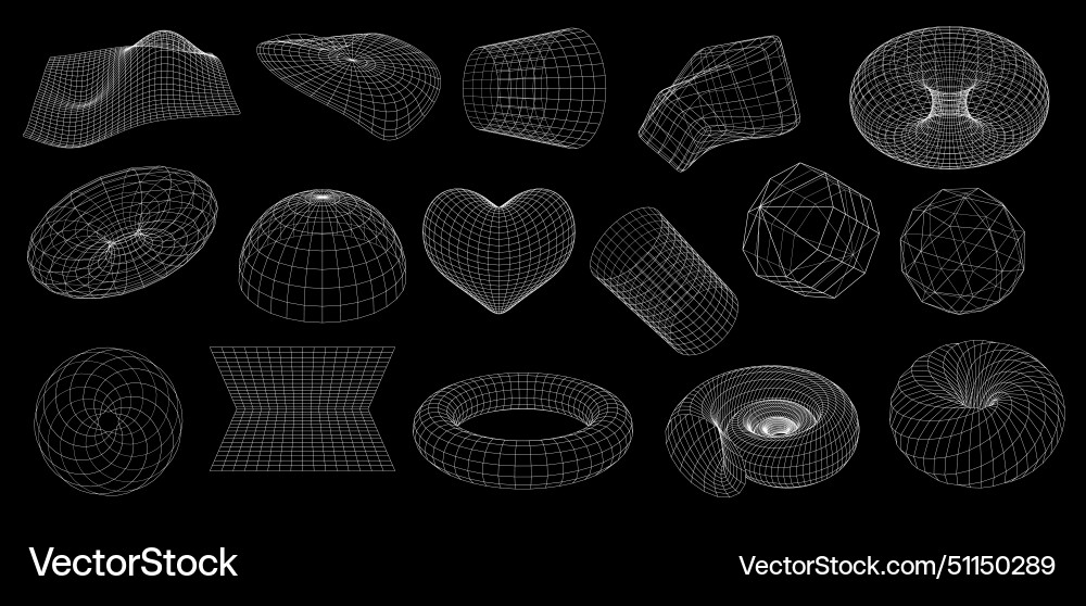 Intricate 3D Wireframe Grid vector image