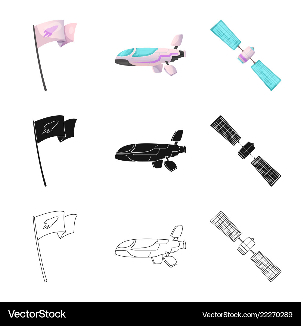 Isolated object of mars and space sign set Isolated object of mars and space sign set vector image