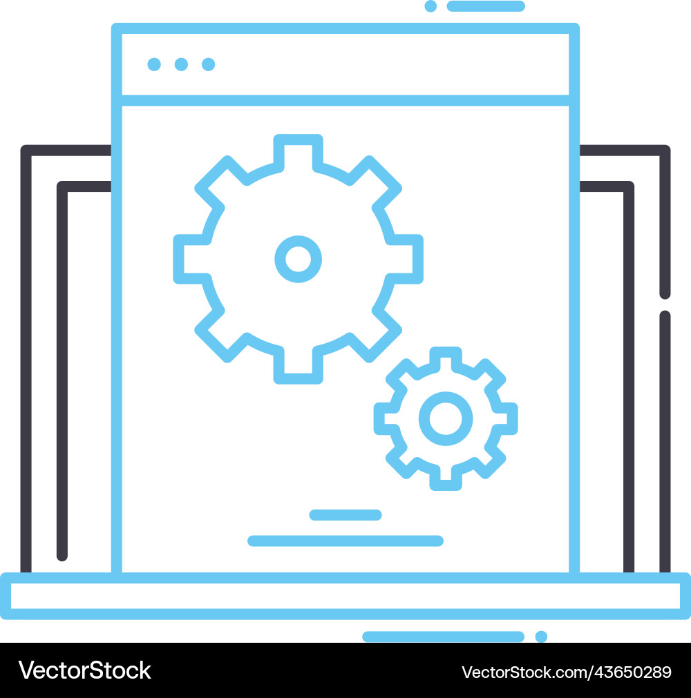 Monitoring system line icon outline symbol Monitoring system line icon outline symbol vector image