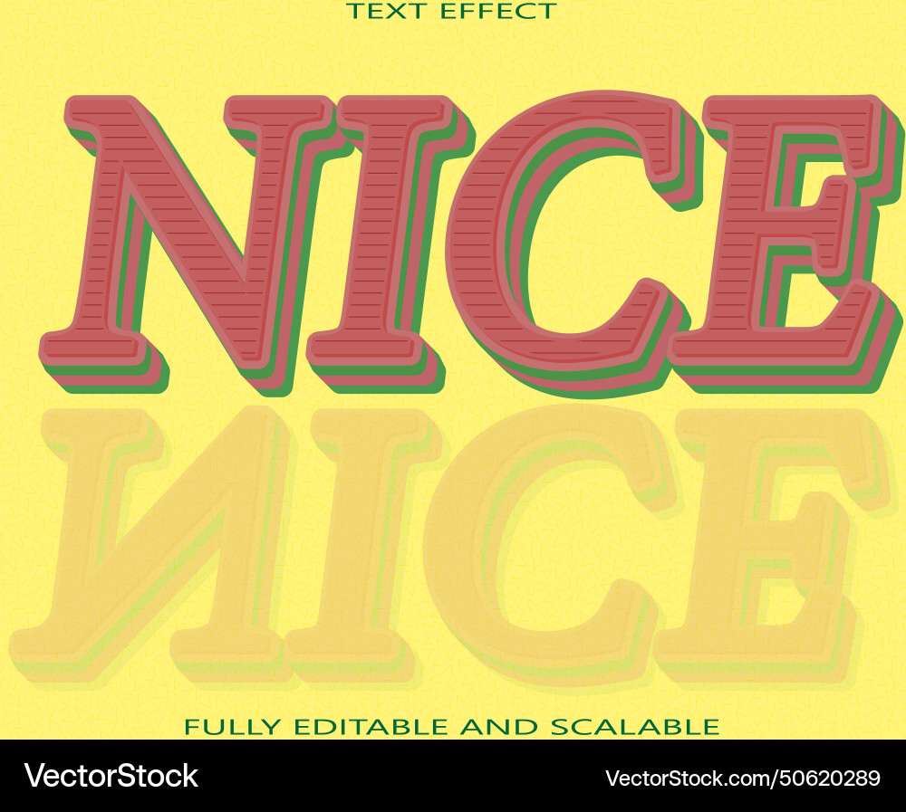 Nice editable text effect 3 dimension emboss Vector Image