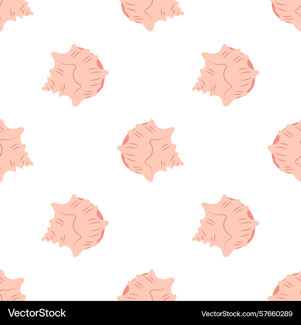 Pattern with shells flat style vector image