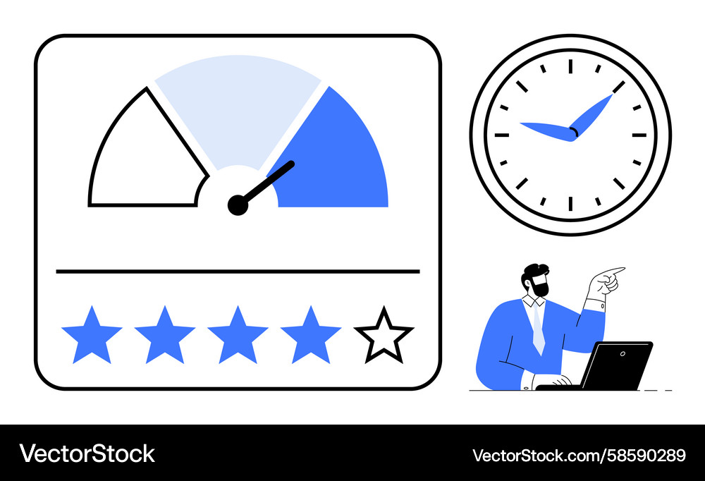 Performance evaluation concept with rating scale Vector Image