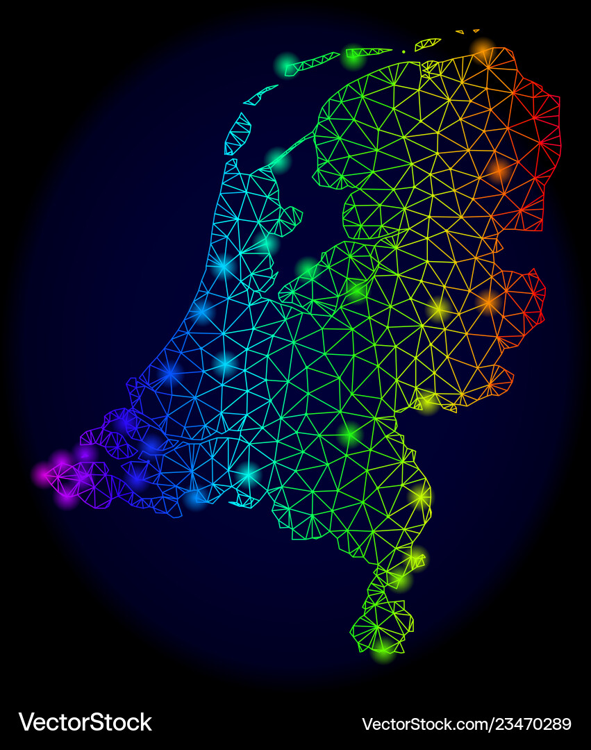 Polygonal 2d spectrum mesh map Vector Image