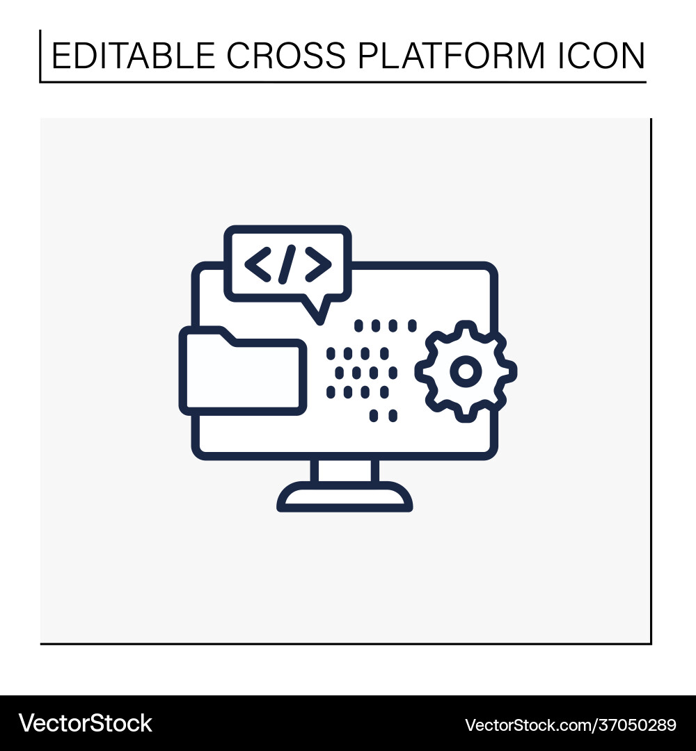 Programming environment line icon vector image