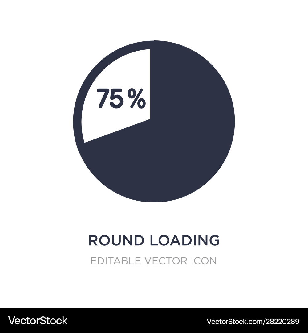 Round loading progress icon on white background Round loading progress icon on white background vector image