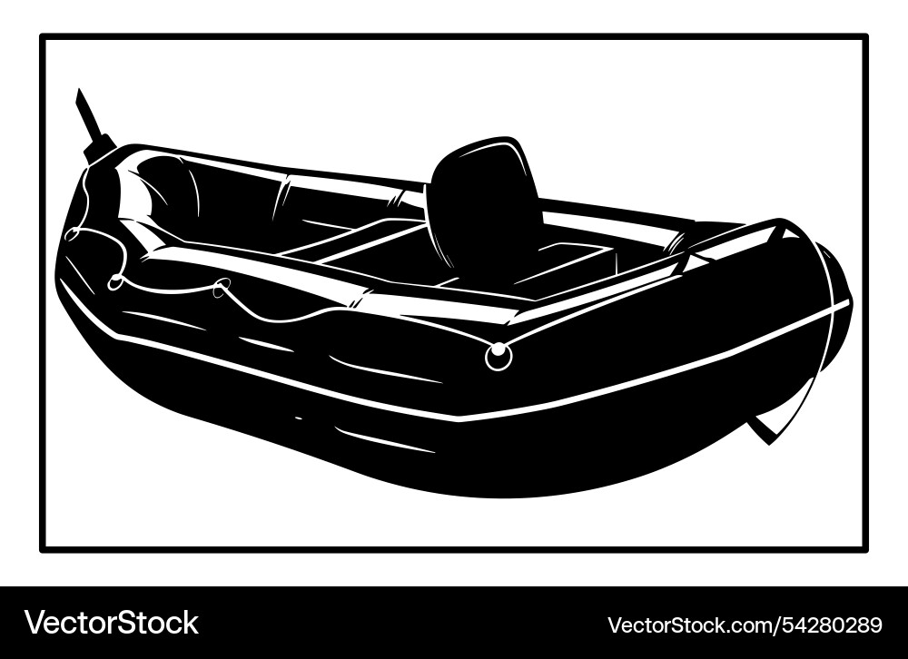 Rubber boat silhouette Rubber boat silhouette vector image