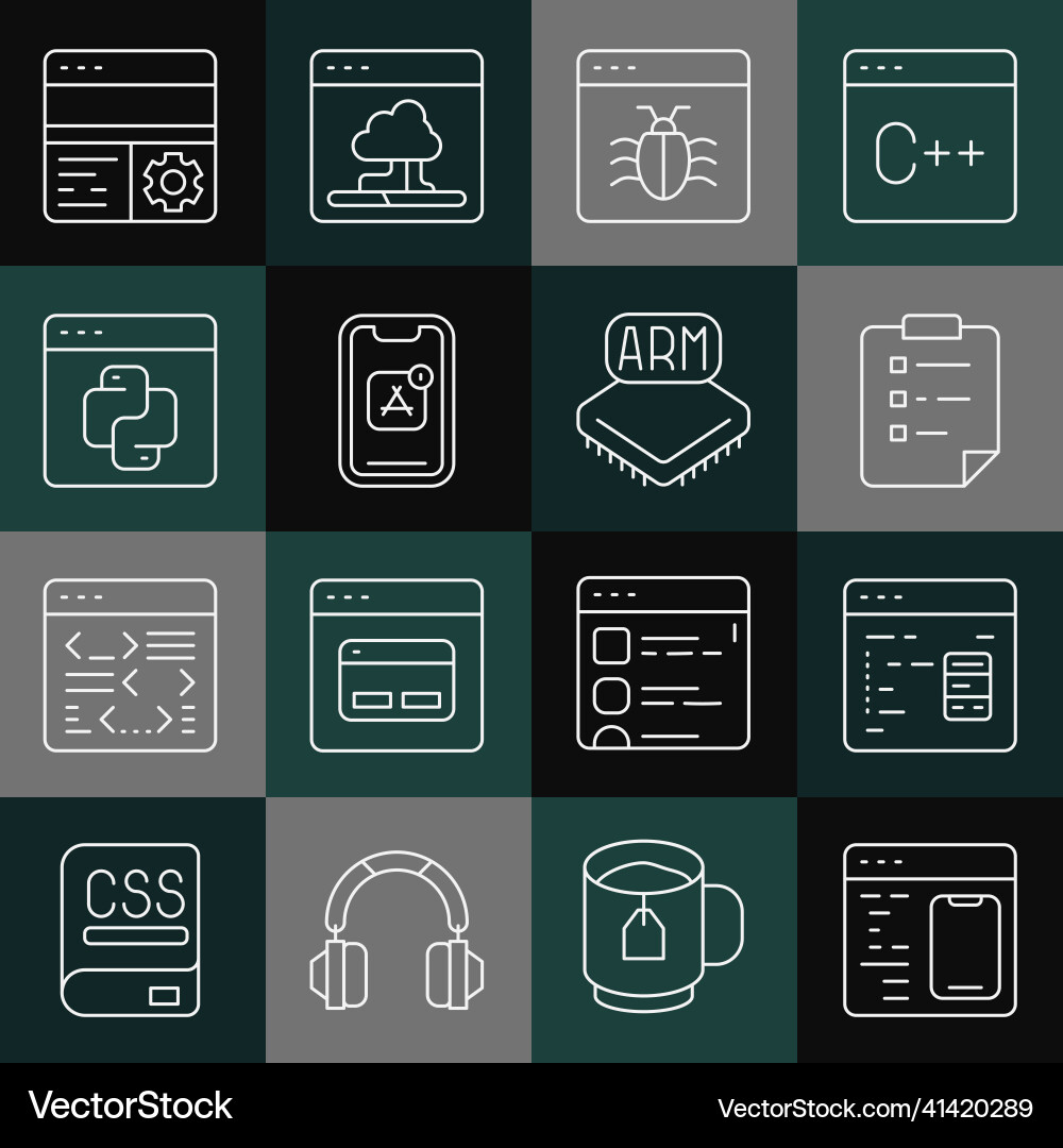 Set line software clipboard with checklist Set line software clipboard with checklist vector image