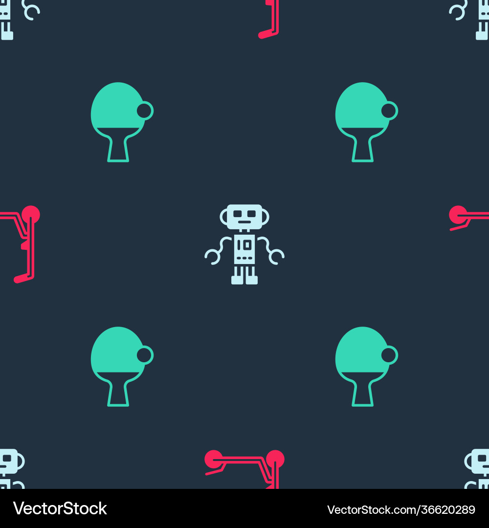 Set scooter robot toy and racket ball Vector Image